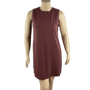 Eileen Fisher Organic Cotton Tank Dress Dusty Mauve Purple L